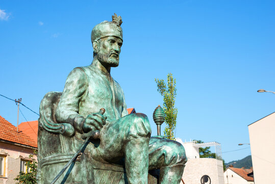 Visegrad, Bosnia and Herzegovina &ndash; August 5, 2018: Statue of Ottoman statesman Mehmed Pasha Sokolovic located in the town center.