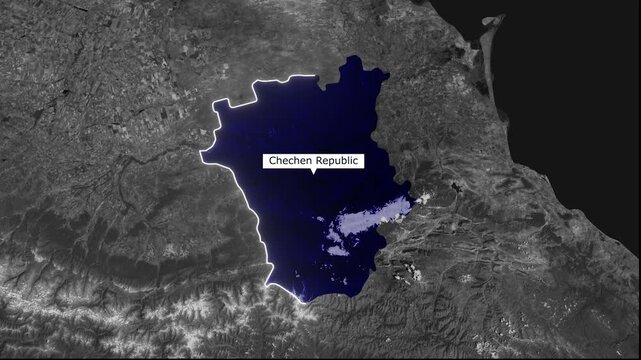 Chechen Republic Map: A detailed geographical depiction of the Chechen Republic, highlighting its borders and key features.