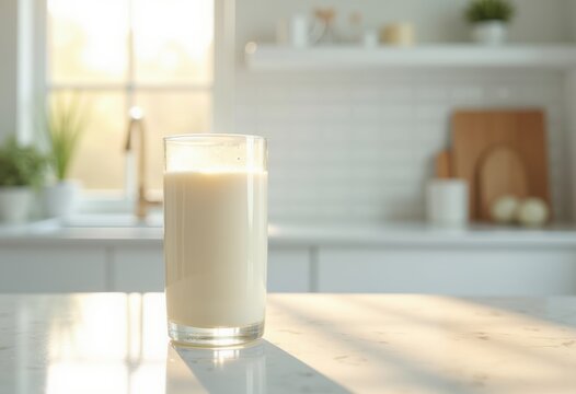Probiotic Kefir Milk Container Fresh Kitchen Cleanliness Health Sip Smoothness Organic Environment