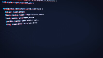 Fototapeta premium The process of writing digital code by a programmer in a programming language. Making computer programs background