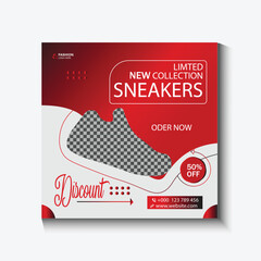 Modern Fashion Product Social Media Post Template for Watch and Shoes with Fashion Promotion with Stylish Creative Layout