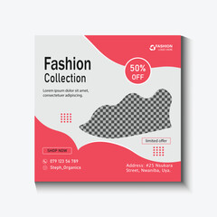 Modern Fashion Product Social Media Post Template for Watch and Shoes with Fashion Promotion with Stylish Creative Layout