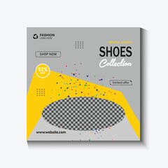 Modern Fashion Product Social Media Post Template for Watch and Shoes with Fashion Promotion with Stylish Creative Layout