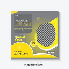 Modern Fashion Product Social Media Post Template for Watch and Shoes with Fashion Promotion with Stylish Creative Layout