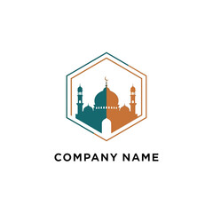 Naklejka premium Mosque Architecture Design Logo Template.