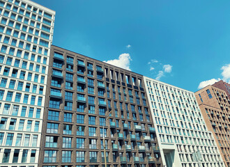 Fototapeta premium Architecture and real estate, modern residential apartment building with large panoramic windows