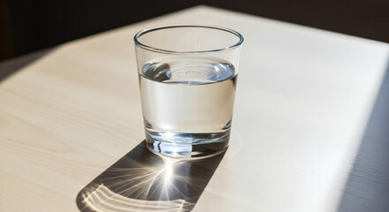 glass of water on the table
