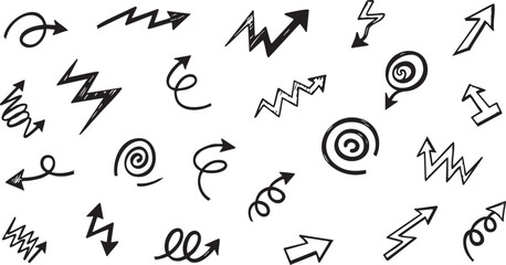 Adobe IllustrHand Drawn Arrow Doodle Pattern Set, Black and White Sketch Arrows Background
Abstract Hand Drawn Arrows and Scribble Doodles Seamless Pattern