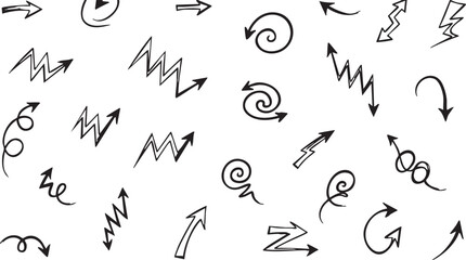 Adobe IllustrHand Drawn Arrow Doodle Pattern Set, Black and White Sketch Arrows Background
Abstract Hand Drawn Arrows and Scribble Doodles Seamless Pattern
