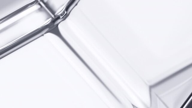 Abstract glass shape, minimalist monochrome background, 4k seamless loop 3d animation