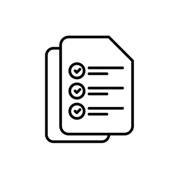 Checklist icon with checkmarks on a document  simple line style