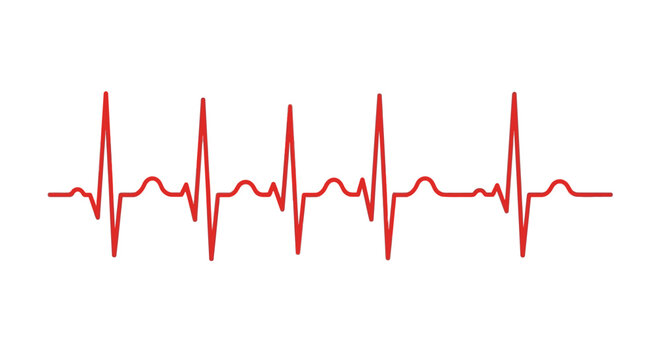 Red heartbeat line shows vital medical sign.