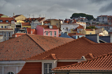 Colorful and Historic buildings of Lisbon, Portugal