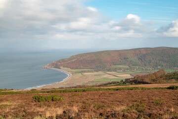 View from the top of Porlock Hill in Exmoor National Park