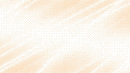 Abstract orange and white vector background with diagonal halftone dots pattern creating a soft gradient texture for modern digital business presentations