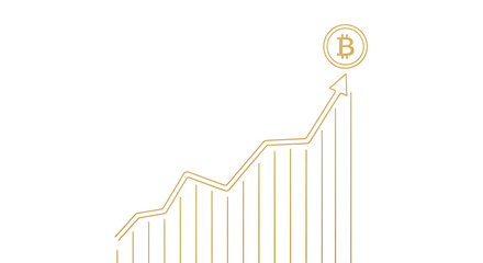 Bitcoin Price Growth Chart &ndash; Rising Cryptocurrency Investment Concept