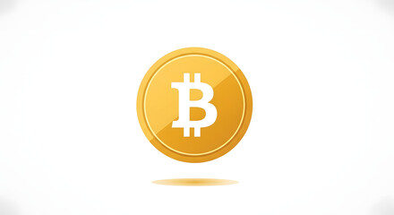 Golden Bitcoin Coin &ndash; Cryptocurrency Symbol on White Background