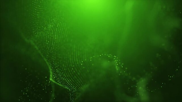 Technology flowing digital particles, digital soft dots loop background