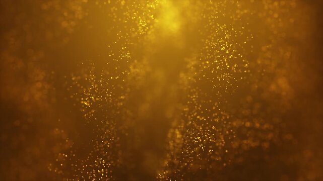 Digital flowing soft dots gold loop background