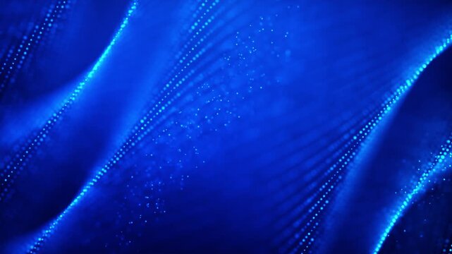 Technology flowing digital particles, Technology digital connection flowing dots loop background