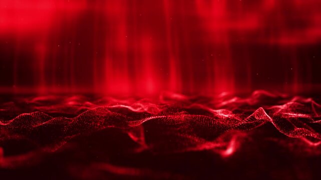 Technology flowing digital particles, Technology digital connection flowing dots loop background