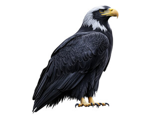 Obraz premium Majestic Eagle with Striking Black and White Feather Display