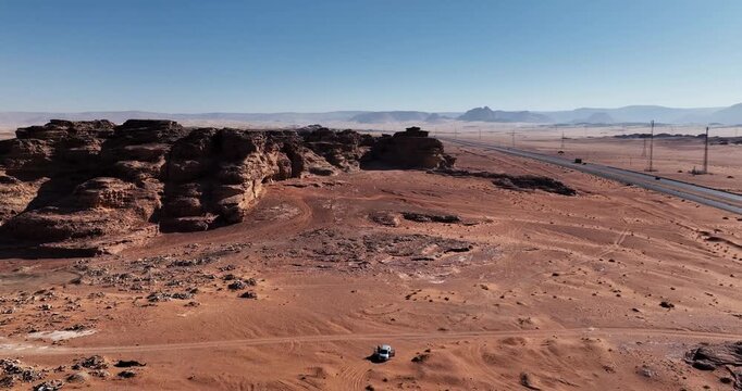 Aerial view at Wadi Rum Jordan