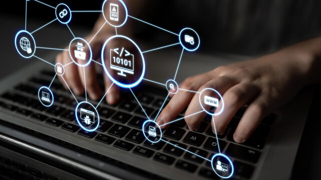 Software development with coding overlays, programming languages, developer tools, mobile app creation, and advanced programming for digital product development and software solutions. Entice