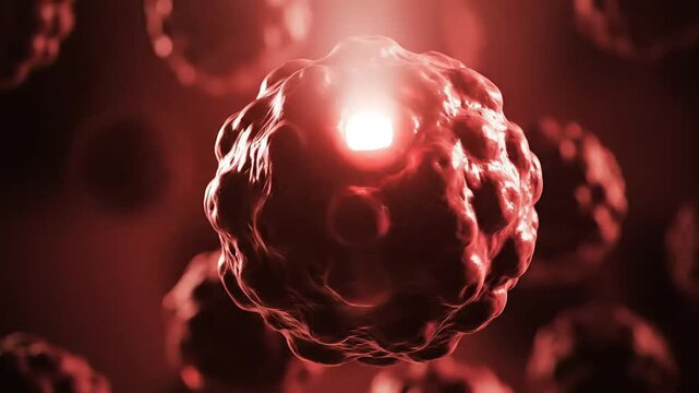 Malignant cellular abnormal growth multiplying microscopic structure visualization for medical research and oncology