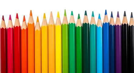 colored pencils isolated on white background