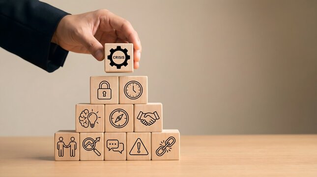 Business strategy and settings concept with wooden blocks