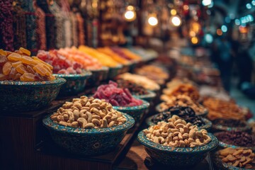 Cashew nuts and confections in the marketplace