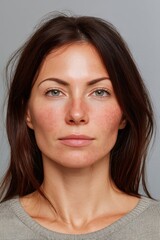 Fototapeta premium A comparison image of a young woman with rosacea, highlighting the effects of successful laser treatment