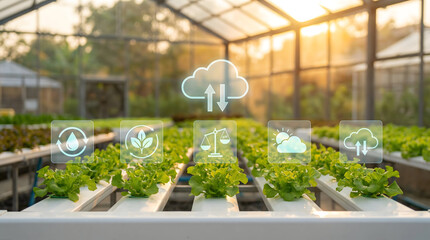 Smart Hydroponic Farming with Cloud Data and Environmental Icons
