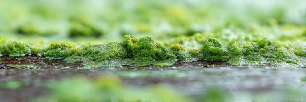 Texture of green floating algae