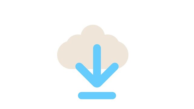 Download Flat Animation Cartoon Icon. 4K Video Transparent Alpha Channel. Editable Animated Icon Transparent Background.