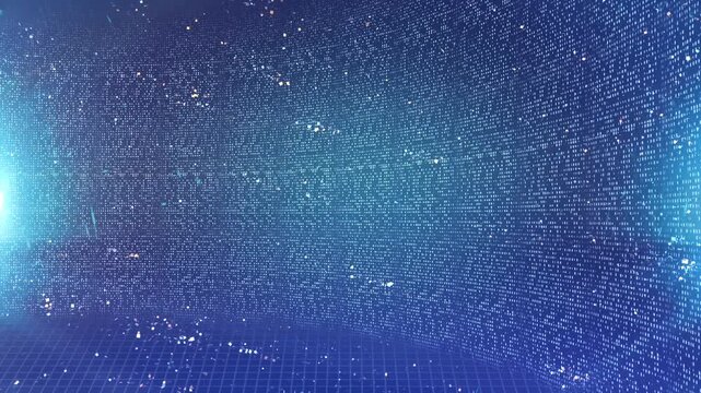 binary technology space loop motion background