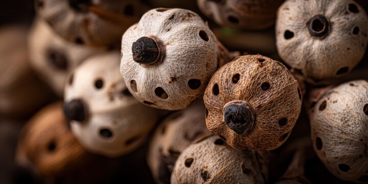 Amomum tsao-ko displayed on a light backdrop