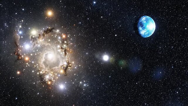 Space galaxy and planet