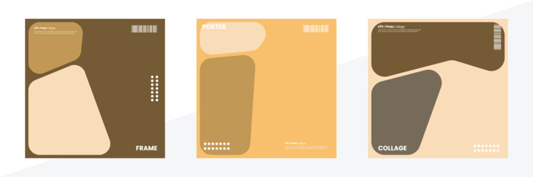 Square abstract rounded layout with neutral color palette for poster, cover, or flyer design