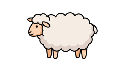 Obraz premium Cute fluffy sheep illustration in a cartoon style