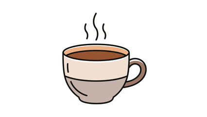 Fototapeta premium Steaming Coffee Cup Icon - Hot Beverage Illustration