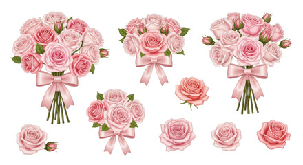 Red heart set including burlap, gingham, knit, polka dot, and patchwork fabric styles isolated. Valentines day and wedding craft collection.