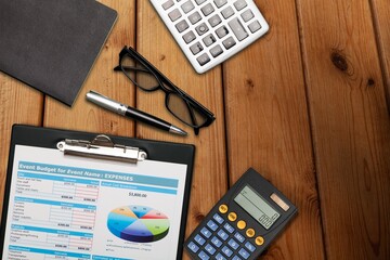 Calculator and Electricity Bill, Energy Costs Concept