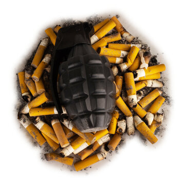 cigarette grenade isolated on white background