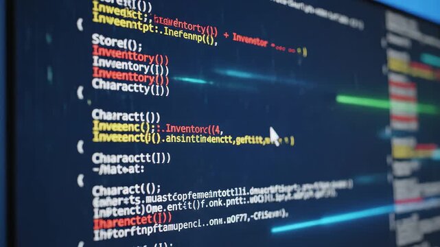 Computer screen displaying programming code