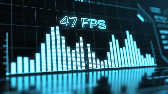 Frames Per Second Graph on Computer Screen.