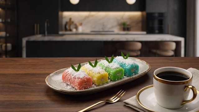 Luxury Gethuk Traditional Indonesian Cake in Executive Kitchen