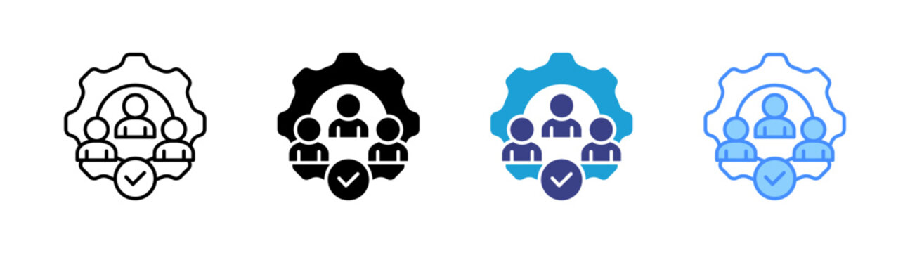 Teamwork  icon set multiple style collection