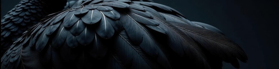Intricate black swan feather texture, elegant dark background, luxury, art